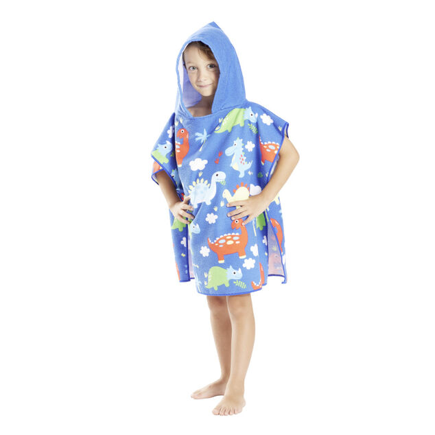 Poncho sortie de plage enfant avec capuche motif poulpe 60x60xH120cm