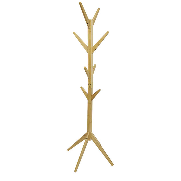 Porte manteau bambou 8 crochets 4 pieds 60x60xH167cm