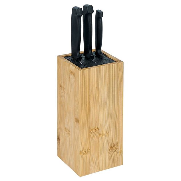 Porte couteaux en bambou 10,5x10,5xH22cm