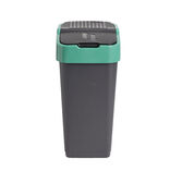 Poubelle de tri pour verre 35L plastique vert et noir