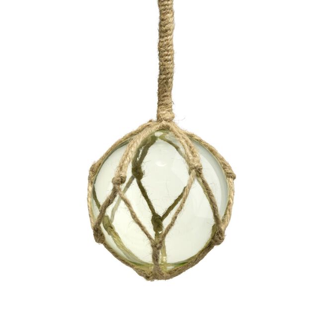 Boule d&eacute;corative en verre et jute &Oslash;11,5xH12cm (3 mod&egrave;les)