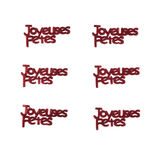 Décoration de table "Joyeuses Fêtes" en bois rouge 6 pièces
