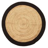 Tapis jute et coton &Oslash;120cm noir