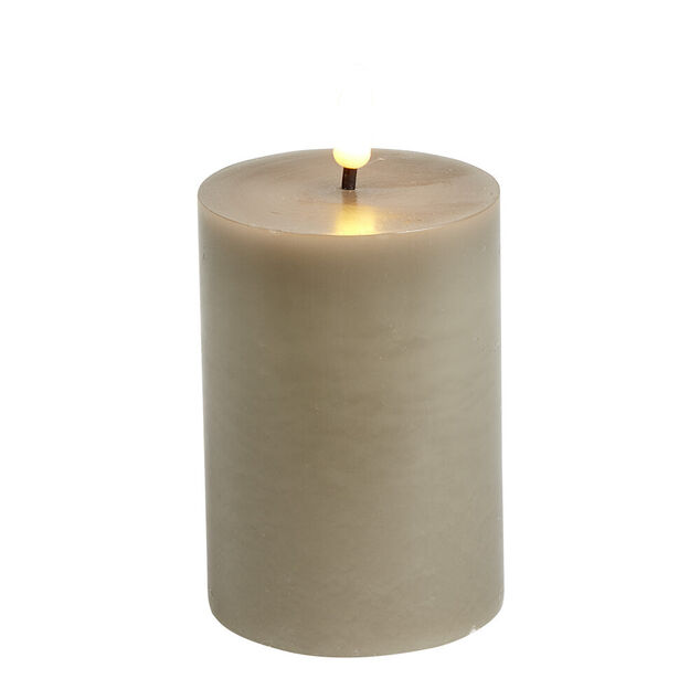 Bougie pilier &agrave; LED grise &Oslash;7xH10cm