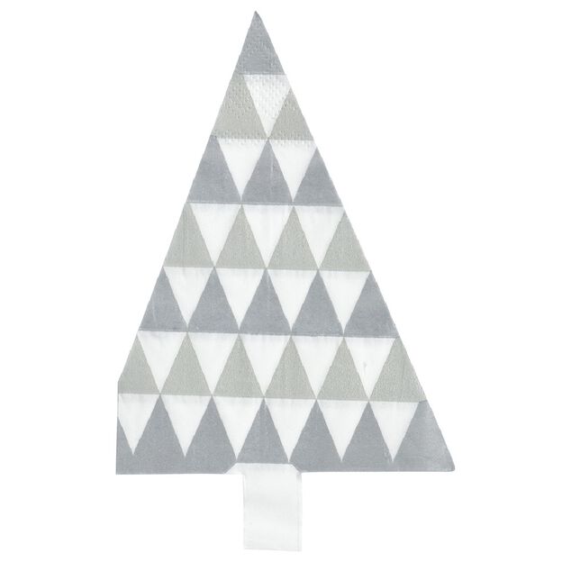 Serviette de table forme sapin blanche x10