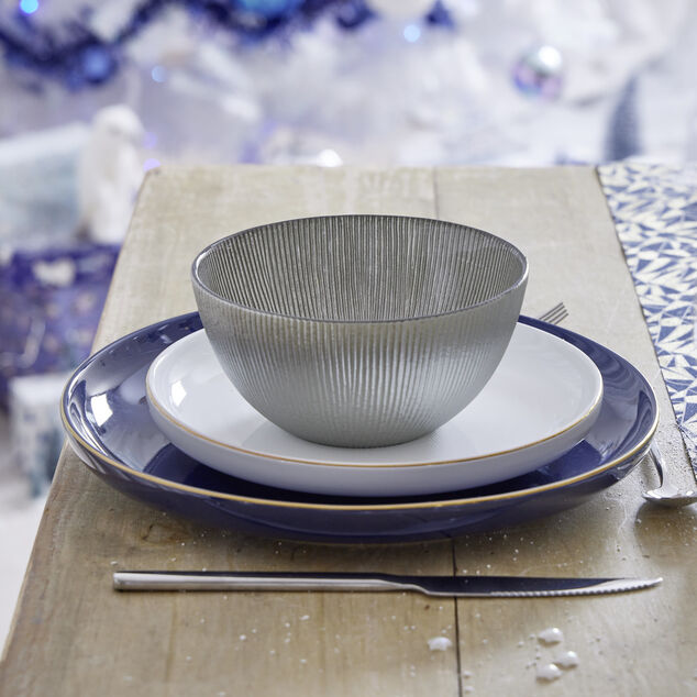 Assiette à dessert Oslo blanche bord doré Ø19cm