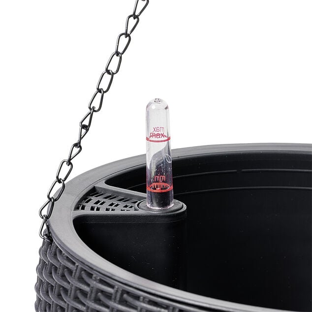 Pot suspendu effet tress&eacute; noir