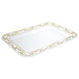 Plateau en plastique d&eacute;cor oriental dor&eacute; 38x27xH2,5cm