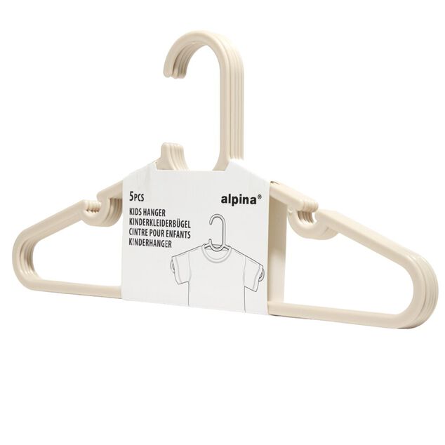 Cintre enfant x5 plastique beige L29cm