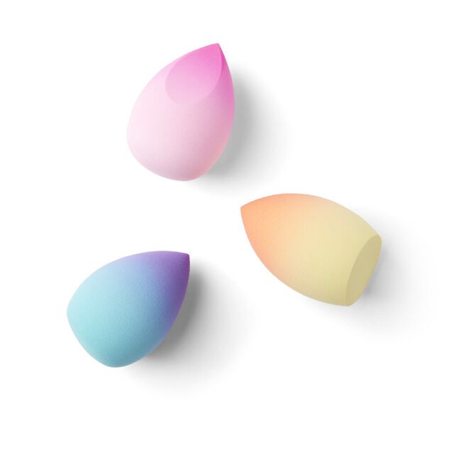 Lot de 3 éponges cosmétiques multicolores