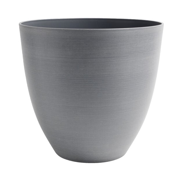 Pot rond plastique gris &Oslash;37,8xH36cm
