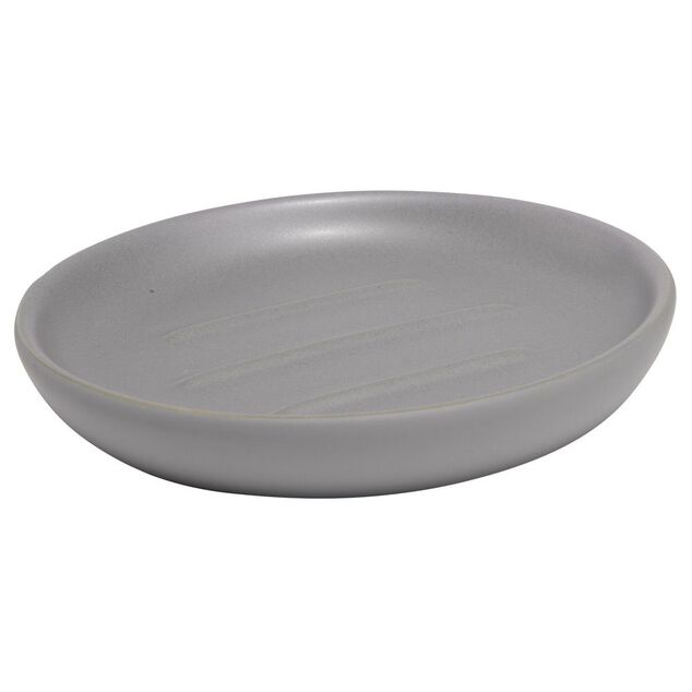 Porte-savon rond céramique gris Ø10xH2cm