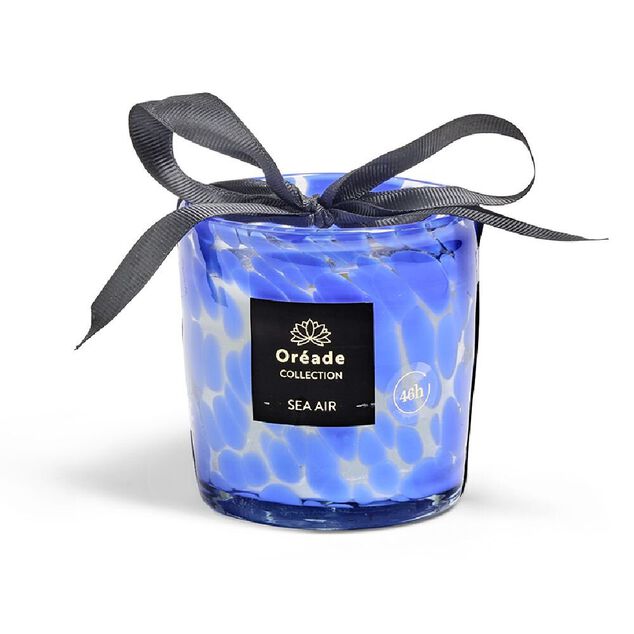 Bougie en verre souffl&eacute; Air Marin 46h &Oslash;10xH10cm bleu