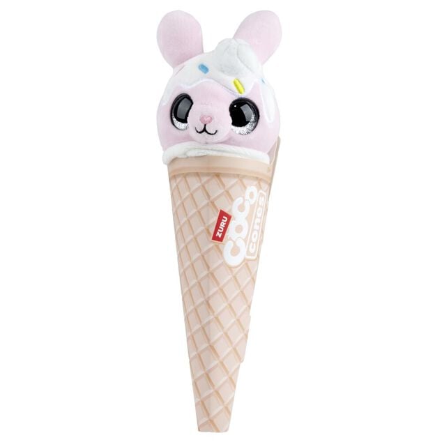 Peluche forme glace et t&ecirc;te animal 9,8x8,5xH26cm (6 mod&egrave;les)