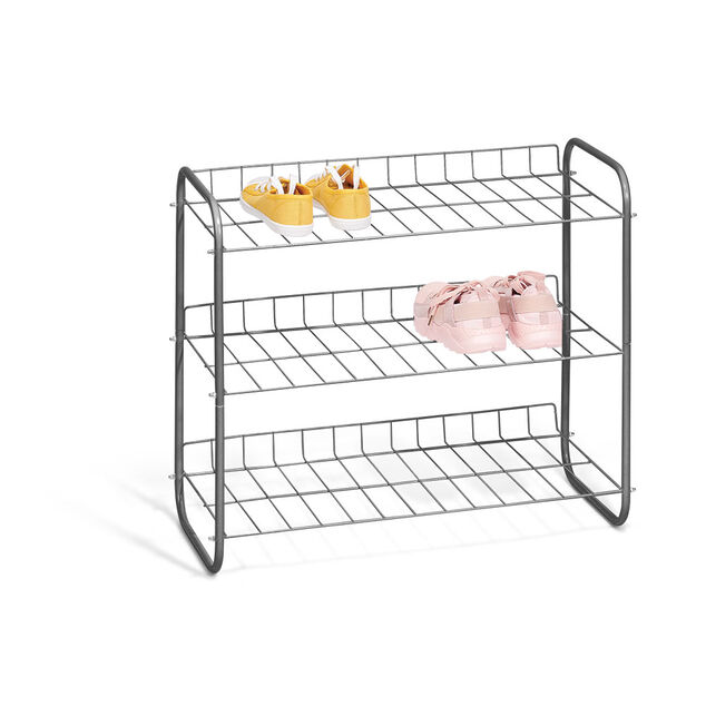 Range chaussures m&eacute;tal gris 3 niveaux