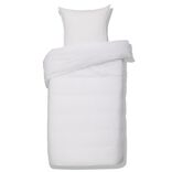 Parure de lit 1 personne 140x200cm gaze de coton blanc uni