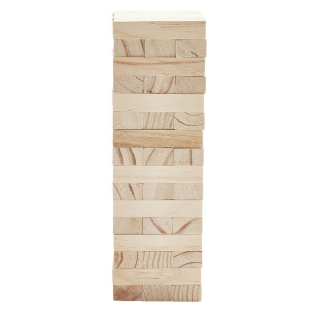 Bloc de construction tour en bois 7,5x7,5xH24cm (48 pi&egrave;ces)