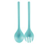 Couverts &agrave; salade x2 plastique vert c&eacute;ladon L26,5cm