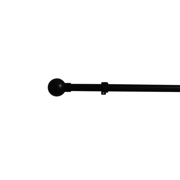 Tringle &agrave; rideau extensible 95-180 cm embout boule noir