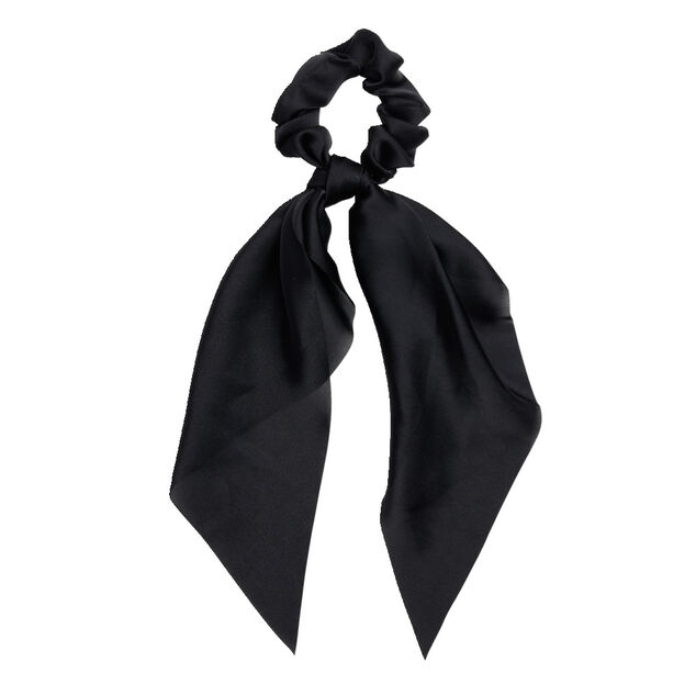 Chouchou foulard satin&eacute; noir