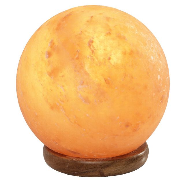 Lampe pierre de sel ronde Mess&eacute;gu&eacute; orange