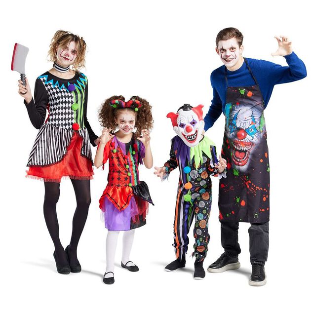 D&eacute;guisement enfant clown serre-t&ecirc;te et robe 7/10 ans