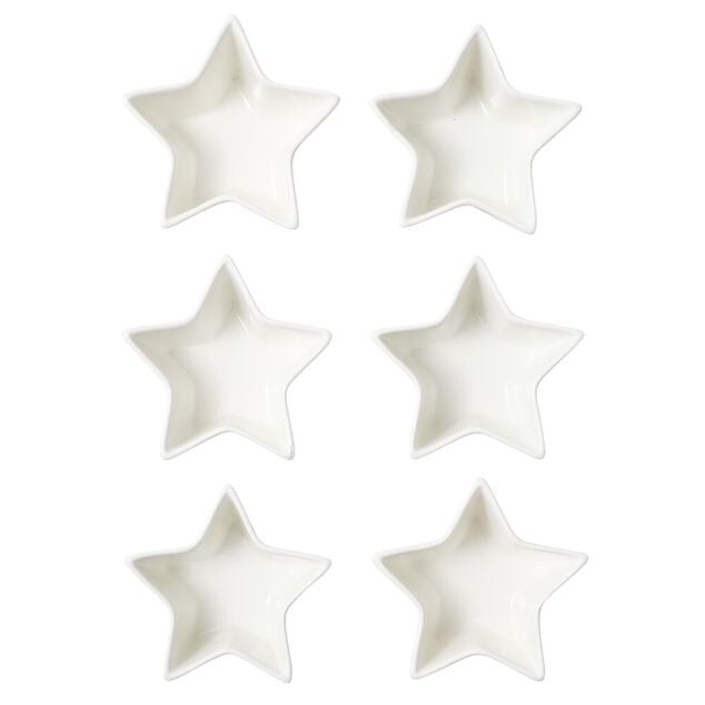 Service &agrave; vaisselle forme lune et &eacute;toile 9 pi&egrave;ces c&eacute;ramique blanche