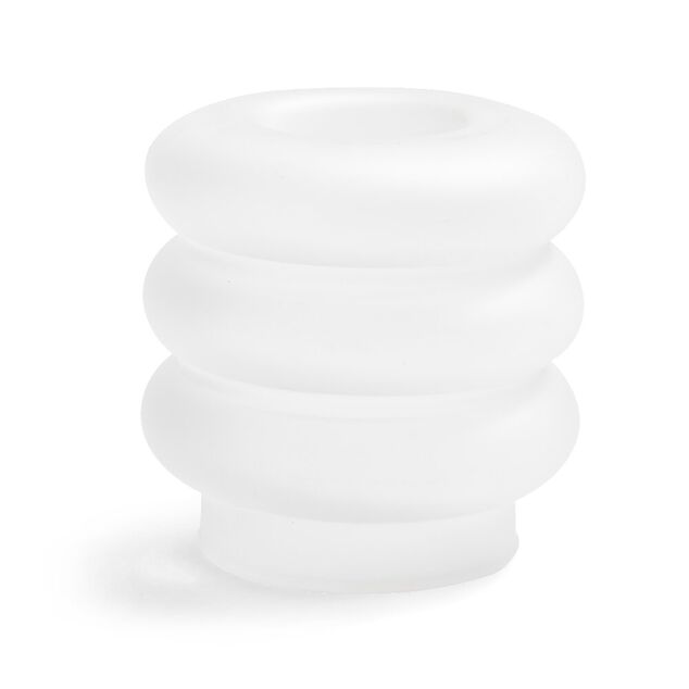 Bougeoir anneau blanc &Oslash;9xH8,5cm