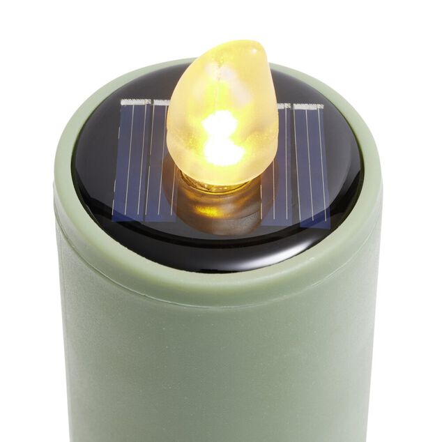Borne solaire &agrave; planter en plastique forme bougie &Oslash;4xH98cm (2 mod&egrave;les)