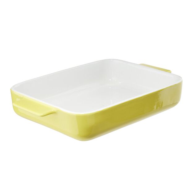 Plat &agrave; four rectangulaire c&eacute;ramique contour color&eacute; 32x19,5xH5,5cm (3 mod&egrave;les)