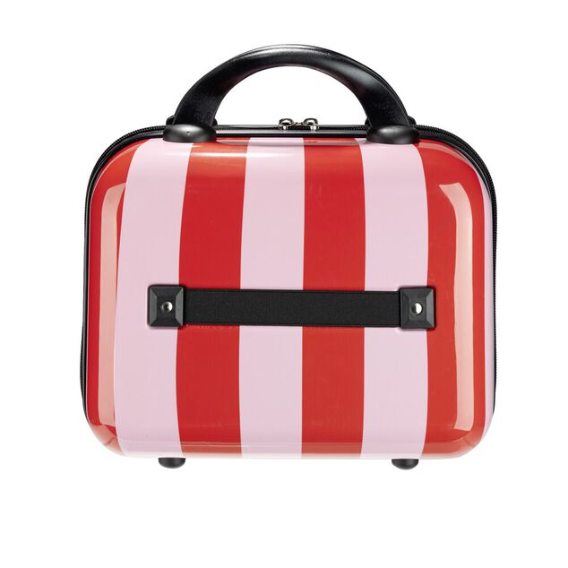 Vanity 10L bayad&egrave;re rayures rouges et roses 31x16xH23,5cm