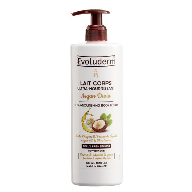 Lait corps ultra nourrissant Evoluderm argan divin 500 ml