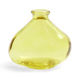 Soliflore dame jeanne verre jaune &Oslash;11xH9,5cm