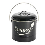 Mini poubelle de cuisine compost noir &Oslash;18xH21cm