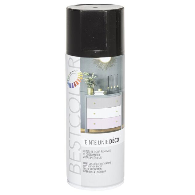 Peinture aérosol noir brillant int/ext 400ml