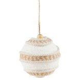 Boule de Noël à suspendre blanche et naturelle