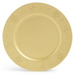 Sous assiette ronde dor&eacute; rebord flocon &Oslash;33cm