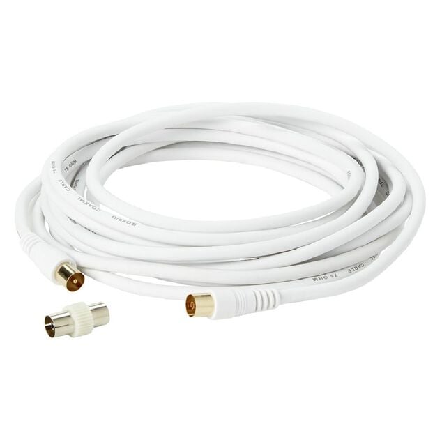 Cordon antenne blanc L.5 m avec adaptateur