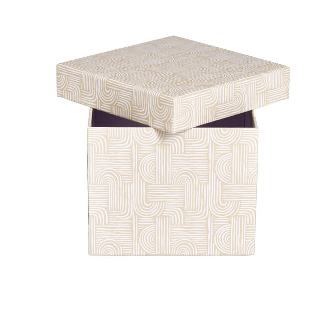 Bo&icirc;te carton d&eacute;cor&eacute;e 13x10xH13cm - 2 mod&egrave;les