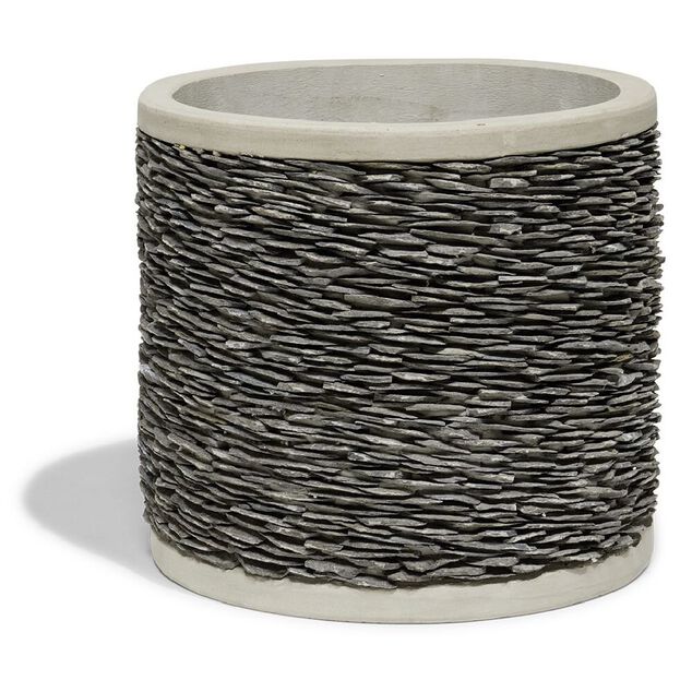 Pot ciment effet parement ardoise &Oslash;44cm
