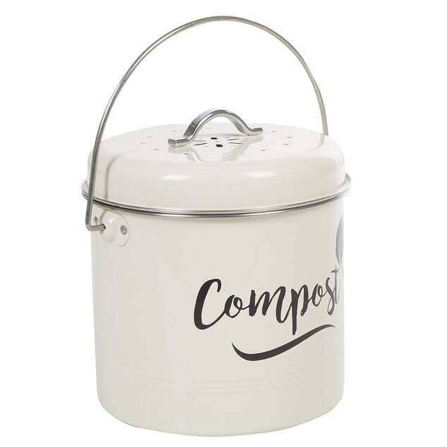 Composteur de cuisine beige noir design compost