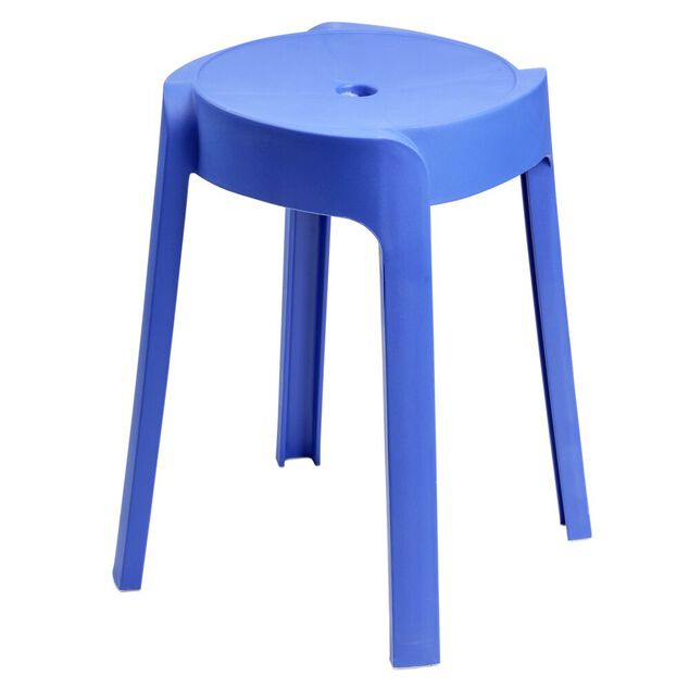 Tabouret plastique rond Firsty bleu &Oslash;27xH45cm