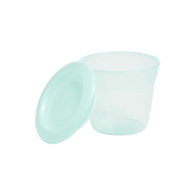 Pot avec couvercle pour snack en plastique rose 110ml (lot de 3)