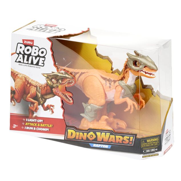 Robot dinosaure Wars son et lumi&egrave;re anim&eacute; plastique marron 27xH15cm