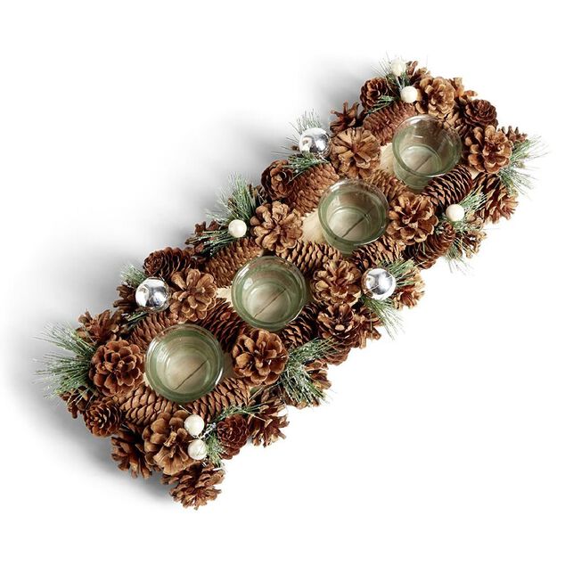 Centre de table de No&euml;l 4 photophores