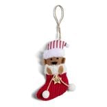 Chaussette à suspendre ourson "Mon 1er Noël" 7,5x15cm