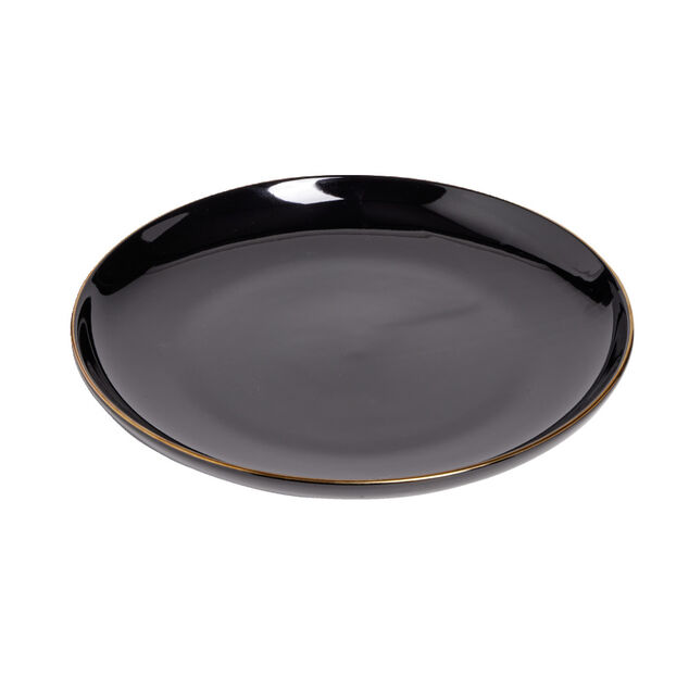 Assiette plate ronde Oslo fa&iuml;ence noire &Oslash;27cm