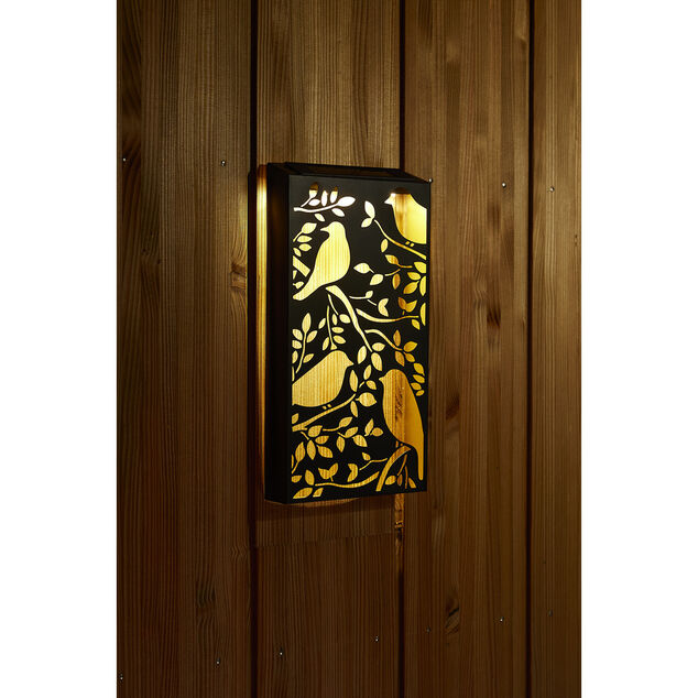 Panneau d&eacute;coratif solaire en fer noir 19x4xH37cm