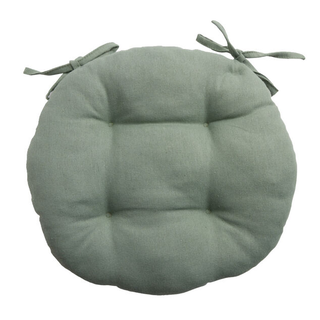 Galette de chaise ronde &Oslash;38cm vert fonc&eacute;