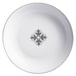 Assiette creuse blanche carreau de ciment flocon &Oslash;21cm